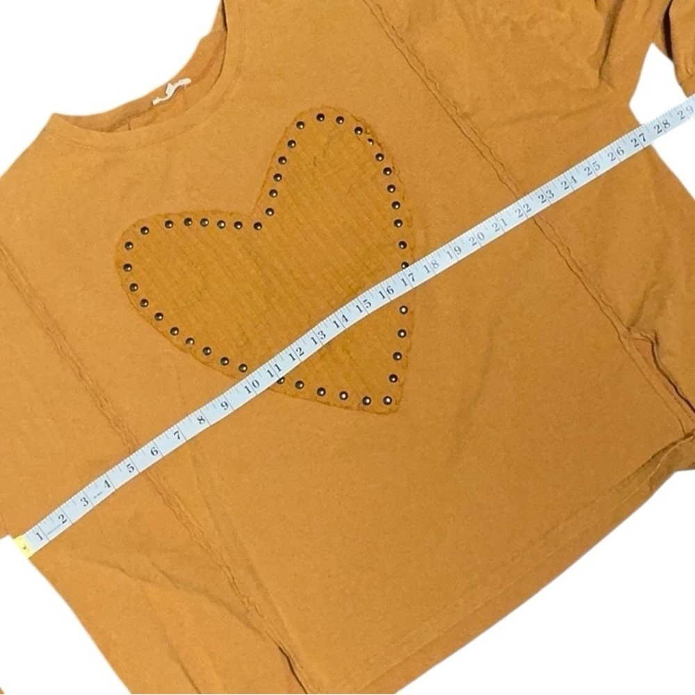 Easel Apricot Studded Heart Long Sleeve Top - Picture 9 of 10
